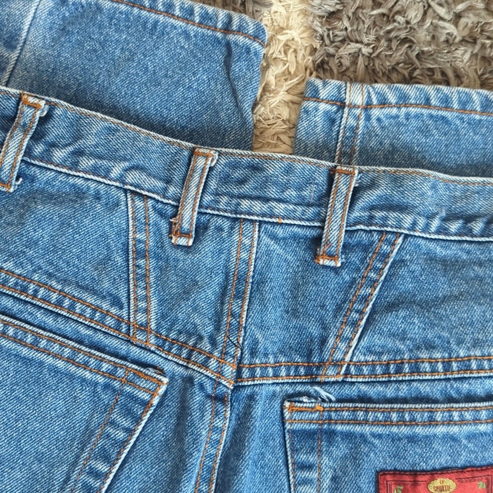 Bonjour Vintage Denim High Rise Jeans With Zipper Bow Design Rear Hem Size 26" - Picture 10 of 13